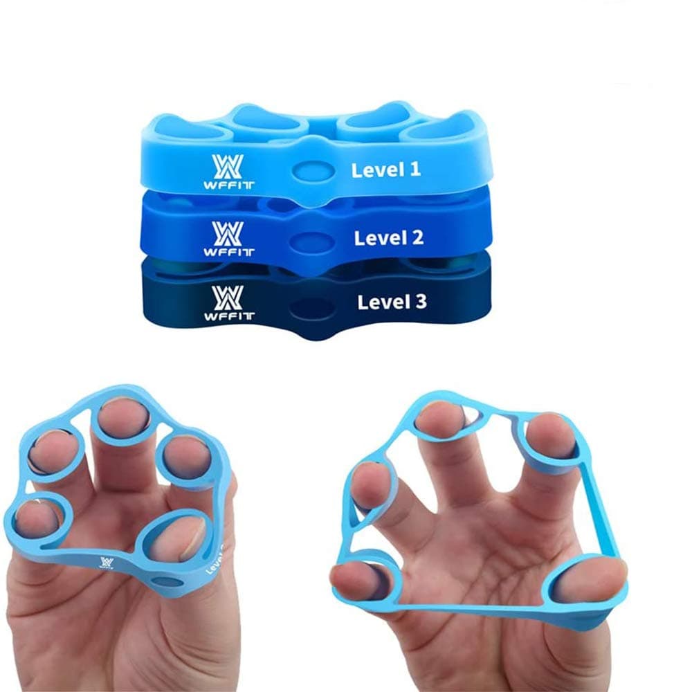 WFFIT Finger Exercise Stretcher, Resistance Bands Hand Extensor Exerciser Elastic, Finger Trainer for Joint Pain Relief, Rehabilitation, Relaxation Grips Workout