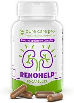 Renohelp Powerful All-Natural Kidney Support Supplement for Healthy Kidney Function, Creatinine Levels and Glomerular Filtration, Vegan & Gluten Free* (90 Capsules)