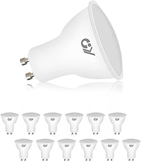 GY GU10 LED Bulb 6W Warm White 3000K Light Bulbs, 450 Lumen Replaces 60W, 120° Beam Angle Reflector Non Dimmable,12 PCS