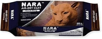 NARA Air-Dry Clay (Hard & Strong), 500g. (1.1 lbs.) Block, for Sculpting and Coating - Easy to Use (Terracotta)