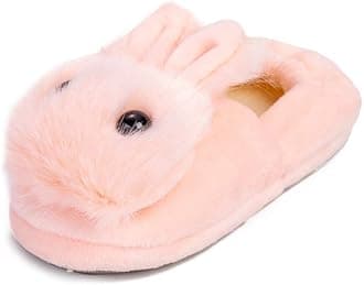 EnteerBaby Girls Cute Cartoon Warm House Slippers with Non-Slip Rubber Sole