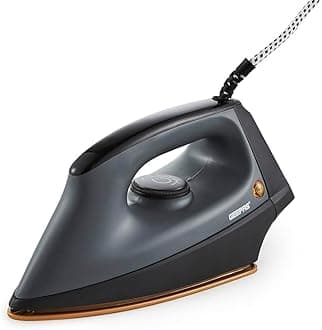 Dry Iron | Clothes Heavyweight Electric Press | 2m Initial Heat up Non-Stick Soleplate Adjustable Temperature | Overheat Protection Professional Industry Home Use | 2 Year Warranty 1200W Grey