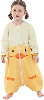 MICHLEY Baby Sleeping Bag Sack Long Sleeve with Feet Winter Swaddle Wearable Blanket for Boys Girls,Duck,1-3Years