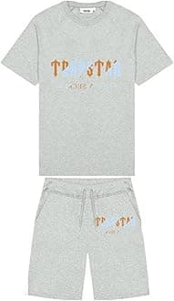 YOUPO Trapstar Letters Printed Casual Sportswear Suit, Men and Women T-Shirt + Shorts + Hat 3 Piece, Loose Jogging Short Sleeve Tracksuits (Color : C2, Size : X-Large)