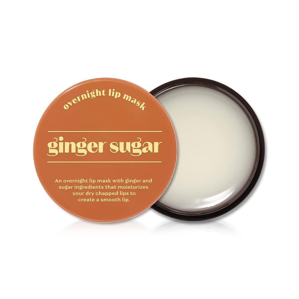 Ginger Sugar Overnight Lip Mask 23g | Korean Lip Sleeping Mask Skin Care | Smooth and Moist Lips | Natural Ingredients Nourish & Hydrate Ginger Shea Butter Give Moisturizing Effect