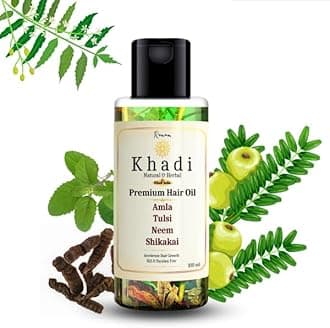 ROM-OIL-B1 | KHADI Natural Premium Hair Oil | Soothes Scalp & Reduces Dandruff | SLS & Paraben Free (100 ML, Amla, Tulsi, Neem & Shikakai)
