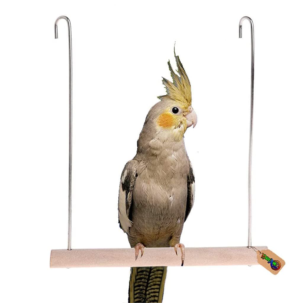 Joyful Perch Swing Toy Cage Hanging Platform, Climbing, Exercise Perch for Birds (Large) (Pack of 2)