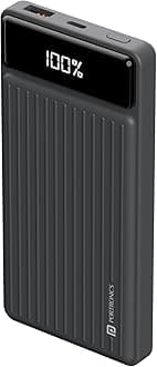 Luxcell B 10K 10000 mAh 22.5W Fast Charging Power Bank, Ultra Slim Power Bank with Mach USB-A Output, Type C PD Output, Type C Input, Wake Up Button(Black)