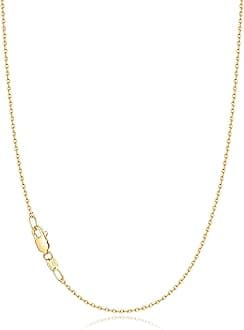 18k Gold Plated 925 Sterling Silver Chain Necklace for Women, 1.1mm Cable Chains Necklace Thin & Dainty & Sturdy Women's Chain Necklaces, 14/16/17/18/20/22/24 Inches