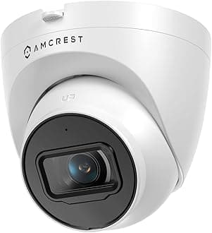 Amcrest UltraHD 4K (8MP) Outdoor Security IP Turret PoE Camera, 3840x2160, 98ft NightVision, 125° FOV, IP67 Weatherproof, MicroSD Recording (256GB), IP8M-T2599EW-AI-V3 (White)