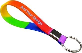 50 Personalized Silicone Keychains for Backpack Key Cellphone, Custom Silicone Keyrings CustomText/Icon for Adults