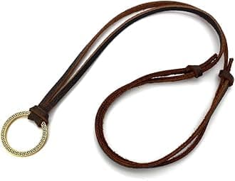 Glasses Necklace Sunglasses Holder Hanging Ring Leather Cord Adjustable Eyeglasses Strap Alloy Loop Ring