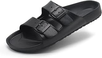 Men’s Lightweight Comfort Slides Double Buckle Slip-on Adjustable EVA Orthopedic Flat Sandals