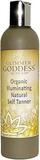 Glimmer Goddess Organic Natural Self Tanner Lotion. Creates a Lucious, Buildable Golden Tan with Each Application. 8 oz - Vegan