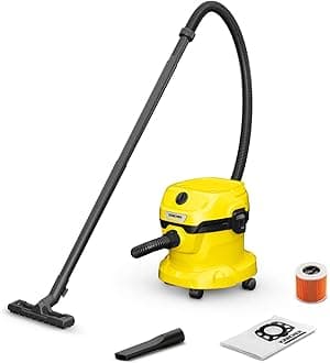 WD 2 Plus Multi-Purpose Wet and Dry Vacuum Cleaner – Compact 1000W Suction with 12L Container for Home and Garage Cleaning