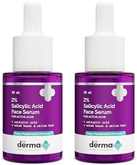 The Derma Co 2% Salicylic Acid Serum with Witch Hazel & Willow Bark for Active Acne - 30ml (Pack Of 2)