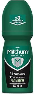 Mitchum Invisible Men 48HR Protection Roll On Anti-Perspirant & Deodorant, No White Marks, Alcohol Free, Pure Energy 100 ml 7246640000 - Packaging May Vary