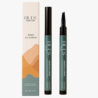 – Fill & Grow Beard Filler for Men | With Fenugreek Growth Extract | Waterproof, Smudge-Proof & Long-Lasting | Natural Hair-Like Finish for Patchy Beards | حشو اللحية للرجال (Black)