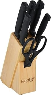 7-Piece Knife Block Set | Stainless Steel Kitchen Knives with Scissors & Wooden Block | PR50919