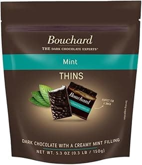 - Dark Chocolate Mint Thins (72% Cacao) 5.3 OZ (.3 LB/150g) (Pack of 4)