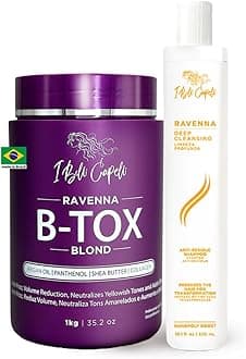 Ravenna Blond B-tox Hair Treatment Kit - 1kg/35.02 oz Hair B-tox + 300ml/10.1 fl.oz Anti-Residue Clarifying Shampoo for Longer Effect