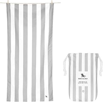 Dock & Bay Beach Towel - Quick Dry, Sand Free - Compact, Lightweight - 100% Recycled - Includes Bag - Cabana Light - Goa Grey - Extra Large (200x90cm, 78x35")