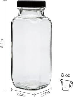 Accguan Vintage Water Bottles with Lids,8oz Reusable Glass Drinking Bottles for Juicing,Hot Sauce,Kombucha,Ginger Jar,Potion,Oil,Milk Bottles,Whiskey,Portable Travel Bottle,Smoothies Bottles(12pack)