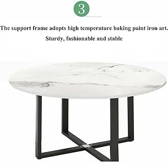 RUANLOV Round Dining Table Set,7-Piece Set With 6 Dining PU leather chairs for Home, Kitchen, Restaurant, Pub, Living Room (B 120CMX120CMX75CM)