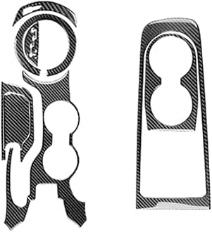 Real Premium Carbon Fiber Decal Car Center Gear Shift Panel Rear Cup Holder Sticker Compatible with Hyundai Veloster 2012-2017 2013 2014 2015 2016 Interior Accessories Kit 9pcs