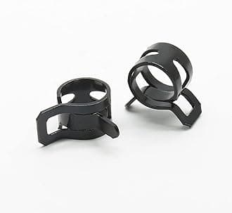 50Pcs Spring Band Clips 0.39" 10mm Air Hose Tube Water Pipe Fuel Hose Line Vacuum Hose Clamp, Fit 10.5-11.2mm OD (Black)