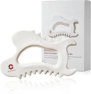 SOKSAL GUASHA (161G X 1P), Face Yoga Tool, Body Massager Tool, Facial Scraping Massage Tool, GUASHA Board, Face Lift, Muscle Relief Massage Board,Gua Sha, Handmade Ceramic Gua Sha