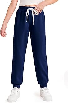 Haloumoning Girls' Sweatpants Soft Athletic Lounge Joggers Kids High Waist Casual Trousers Pants