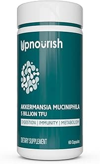 UpNourishProbiotics for GLP-1 Support, 5 Billion TFU Akkermansia Muciniphila for Digestive Health, Leaky Gut, Immunity and Metabolic Health, Prebiotics and Probiotics for Women and Men, 60 Capsules
