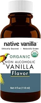 Native Vanilla - Organic Vanilla Flavor Non Alcoholic - 4 Fl Oz - Perfect for Cooking and Baking, and Dessert Crafting
