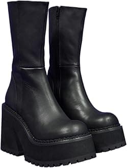 HJUGHPNHJUGHPN Heels Women BootsToe Heel Boots for Women leather Shoes Women Black Ankle Boots Winter Shoes Women(5.5 UK)