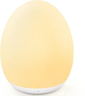Night Light for Kids, Baby Egg Light for Nursery, 7 Colors Changing & Stepless Dimming, Soft Silicone Touch Night Lamp with 1 Hour Timer, Rechargeable Nursery Night for Breastfeeding
