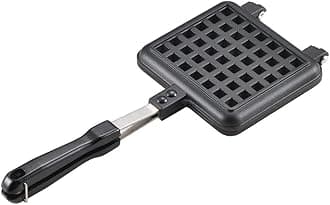 Yoshikawa SJ2275 Waffle Maker, Hot Single Non-stick Coating, For Gas Stoves Only, Black, 13.6 x 5.6 x 1.3 inches (34.5 x 14.3 x 3.2 cm)