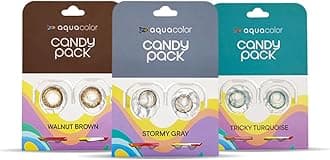 AQUALENS CONTACT LENSES Aquacolor Contact Lens Pack Of 3 (Spicy Grey, Mystery Hazel & Dusky Brown)