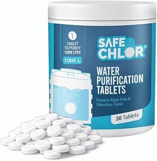 1000 L | Chlorine Tablets for Water Tanks of 1000 Ltrs, | Overhead & Underground Tanks | Water Purification Tablets | 1 Tablet to Treat 1000 liters | Pack of 30 Tablets for 30000 Ltrs