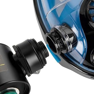 GOYOJO Mini Scuba Tank & Snorkel Mask Set with Pump, 0.5L Portable Diving Oxygen Cylinder with 5-10 Mins of Underwater Breathing, Full-face Diving Mask, for Pool Training Snorkelers