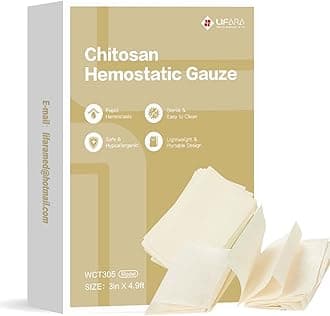 LIFARA Chitosan Hemostatic Gauze (WCT305)- 3in × 4.9ft, Z-Fold Sterile Quick Clotting First Aid Gauze, Surgery & Trauma Care - Non-Allergenic, Natural Mineral-Based, Highly Absorbent, Easy to Use