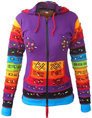 Little Kathmandu Cotton Printed Multicolored Light Pixie Hood Jacket