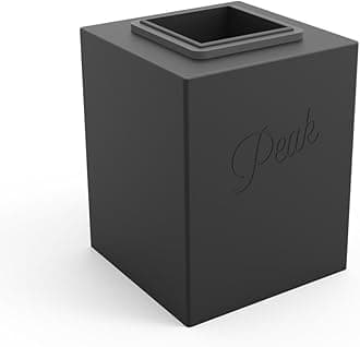 W&P Peak Silicone Ice Mold Tray w/Protective Lid | Charcoal | Easy to Remove Ice Cubes | Food Grade Premium Silicone | Dishwasher Safe, BPA Free One Size