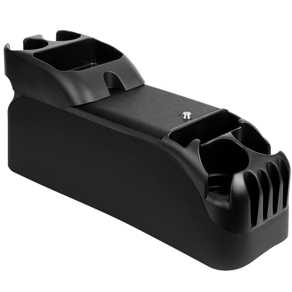 Center Console for Minivans, SUVs, Middle Van Console, Extra Cup Holders, Large Storage, 27"L x 11.5"W x 8.5"H,Made in USA (Black)