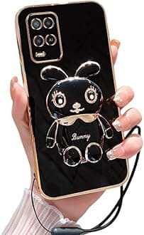 Case Compatible with Oppo A54 Phone Cover TPU Silicone Electroplated Stand Soft Durable Fall Protective Shockproof Protective Cover for Oppo A54 Case (4)