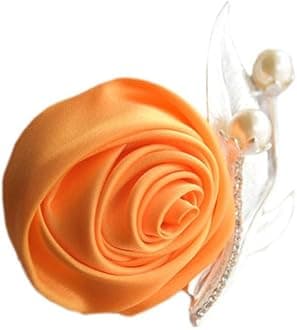 Boutonniere Bridegroom Groom Men's Boutonniere Boutineer with Pin for Wedding, Prom, Homecoming Golden 1 Piece