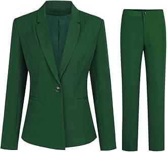 Womens Suits 2 Piece Set Business Casual Long Sleeve Blazer and Pants Suit for Work Office