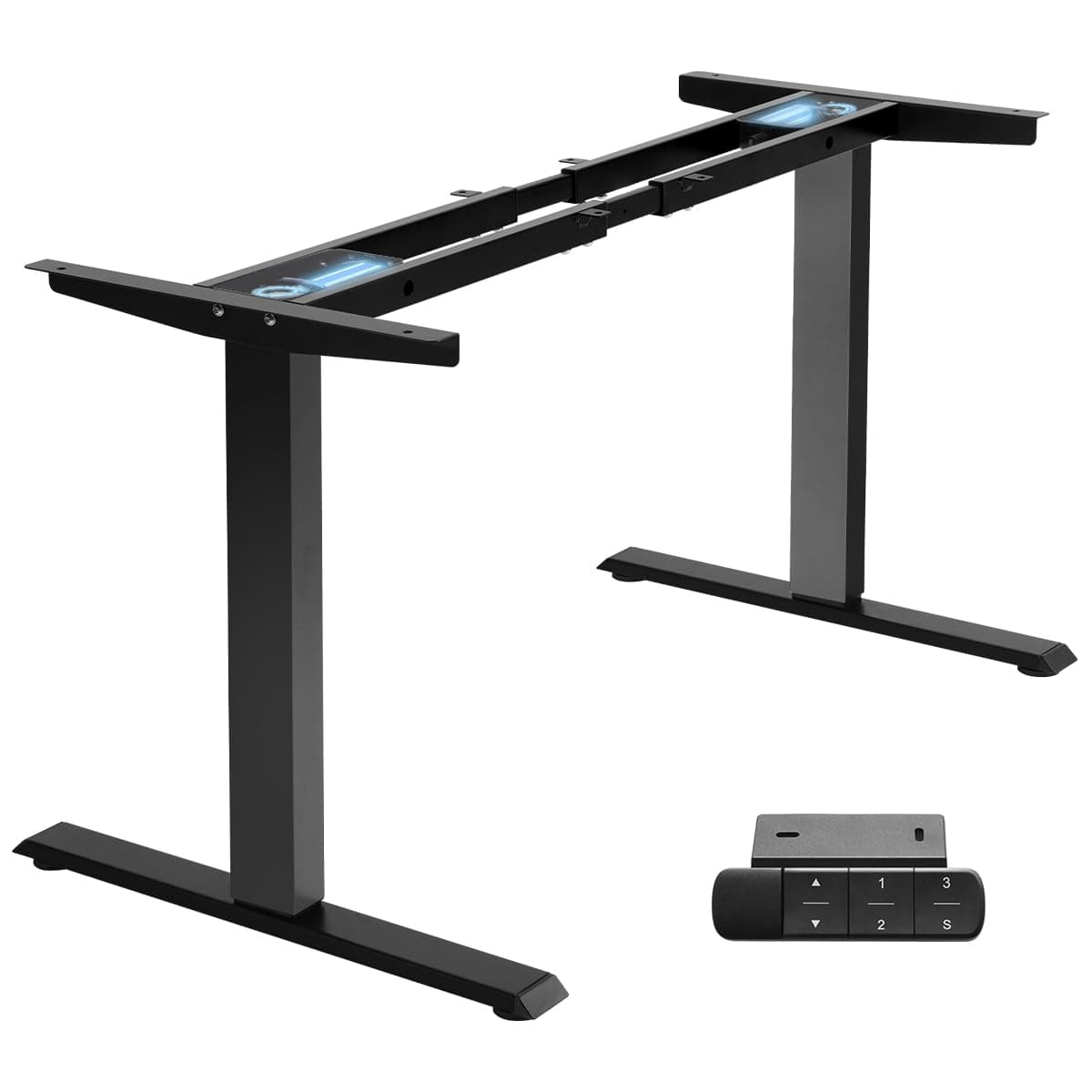 TOPSKY Dual Motor Electric Standing Desk Frame, Height Adjustable Sit Stand Base for Home Office, Fits Table Tops up to 70.8 x 31.5 Inch, 225 lb Capacity (Black, Without Stand)
