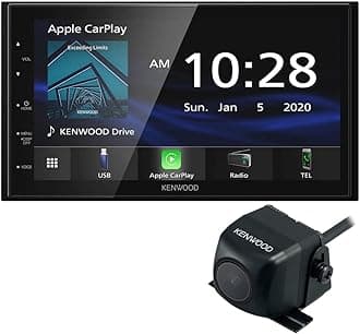 DMX4707S 6.8" Capacitive Touch Screen Digital Multimedia Receiver with Apple CarPlay & Android Auto | Plus CMOS-230 Rearview Camera with Universal Mounting Hardware & Video Cable