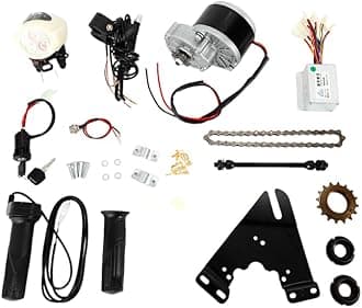 36V 250W Electric Bicycle Conversion Kit E-Bike Wheel Motor Kit with Chain Freewheel Motor Controller Accelerator Handle Electric Bike Motor Controller Kit for 22-29 Inchs Regular Bicycles